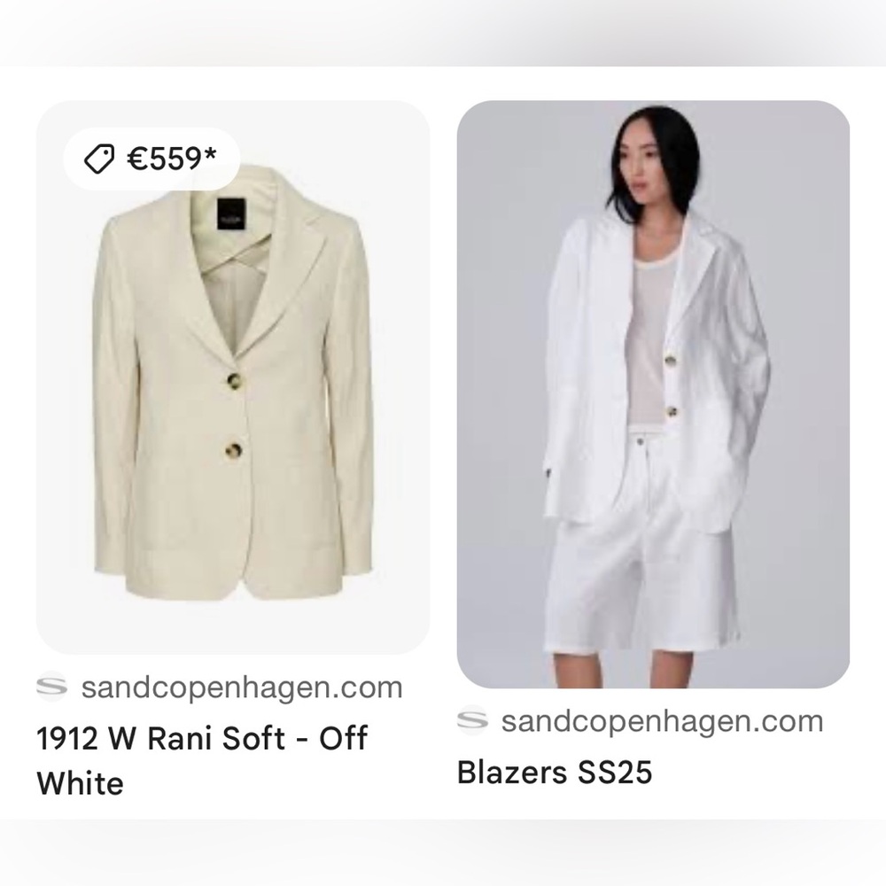 Sand Copenhagen $599 White Cotton Blazer Sz US 6/EU 36 in Great Condition